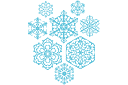 Sjablonen met sneeuw en vorst - Acht sneeuwvlokken III