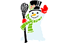 Sjablonen met kerstmotieven - Sneeuwpop met groeten