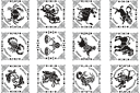 Sjablonen met horoscopen en dierenriemtekens - Sterrenbeelden 1