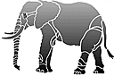 Dierenstencils - verkoop in kleine partijen - Olifant. Pak van 4 stuks.