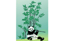 Sjablonen met bladeren en takken - Panda en bamboe 1