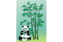Sjablonen met bladeren en takken - Panda en bamboe 3