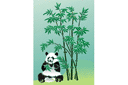 Sjablonen met dieren - Panda en bamboe 3