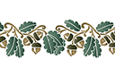 Sjablonen met bladeren en takken - Eiken rand 125