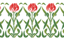 Stencils met tuin- en veldbloemen - Tulpen Art Nouveau