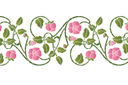 Stencils met tuin- en wilde rozen - Rozenbottelrand