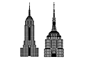 Sjablonen met herkenningspunten en gebouwen - Empire State Building