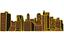 Sjablonen met herkenningspunten en gebouwen - Skyline van Manhattan 2