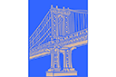 Sjablonen met herkenningspunten en gebouwen - Manhattan brug