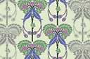 Muursjablonen met herhalende patronen - Pauwen modern