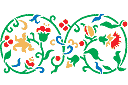 Sjablonen met klassieke randen - Bloemen- en bessenrand 2