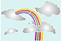 Stencils met engelen en hemelen - Wolken en regenboog