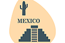 Sjablonen met herkenningspunten en gebouwen - Symbolen van Mexico