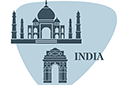 Sjablonen met herkenningspunten en gebouwen - India