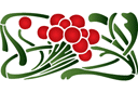 Bloemen stencils door kleine partijen - Bessenmotief 47. Pak van 6 stuks.