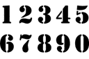 Stencils met teksten en sets letters - STENSIL-nummers