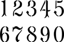 Stencils met teksten en sets letters - Nummers GOTHIKA