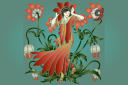 Stencils van Art Nouveau en Art Deco stijlen - Anemoon meisje