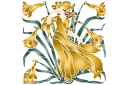 Stencils van Art Nouveau en Art Deco stijlen - Gevolg van Flora - Narcissus