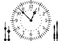 Stencils met verschillende objecten en voorwerpen - Wijzerplaat 6