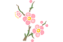 Bloemen stencils door kleine partijen - Sakura motief 101. Pak van 6 stuks.