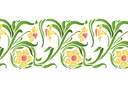 Rand sjablonen met planten - Narcis rand