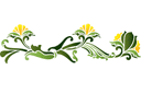 Rand sjablonen met planten - Gele bloemen 38c