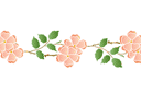 Stencils met tuin- en wilde rozen - Rozenbottelrand 48b