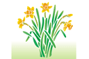 Stencils met tuin- en veldbloemen - 5 narcissen