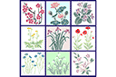 Stencils met tuin- en veldbloemen - Set bloemen 52