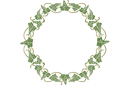 Sjablonen met bladeren en takken - Opengewerkte klimop cirkel