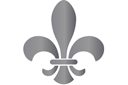 Kleine groothandel in stencils met motieven - Fleur-de-lis 03. Pak van 6 stuks.