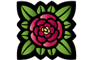 Stencils met tuin- en veldbloemen - Rose Art Nouveau 762
