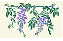 Rand sjablonen met planten - Hangende blauweregen