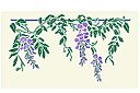 Rand sjablonen met planten - Grote blauweregen