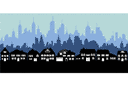 Sjablonen met herkenningspunten en gebouwen - Stedelijke skylines