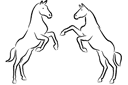 Sjablonen met dieren - Twee paarden 1a