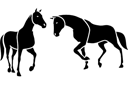 Sjablonen met dieren - Twee paarden 4b