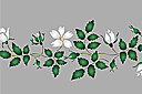 Sets van sjablonen in dezelfde stijl - Witte rozenbottel - rand