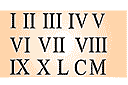 Stencils met teksten en sets letters - Romeinse cijfers