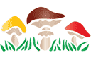 Stencils met kinderpatronen - Drie champignons