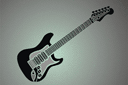 Stencils met noten en muziekanten - Elektrische gitaar