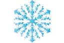 Sjablonen met sneeuw en vorst - Sneeuwvlok XVI