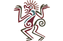 Stencils van het oude Amerika - Dansende aap