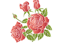 Stencils met tuin- en wilde rozen - Dieprode rozen 1