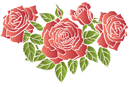 Stencils met tuin- en wilde rozen - Dieprode rozen 2
