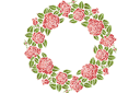 Stencils met tuin- en wilde rozen - Roze cirkel 13