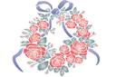 Stencils met tuin- en wilde rozen - Medaillon van rozen en linten