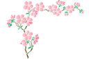 Oosterse stijl stencils - Hoek met sakura
