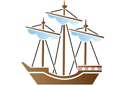 Sjablonen met zeeleven - Klein schip 10